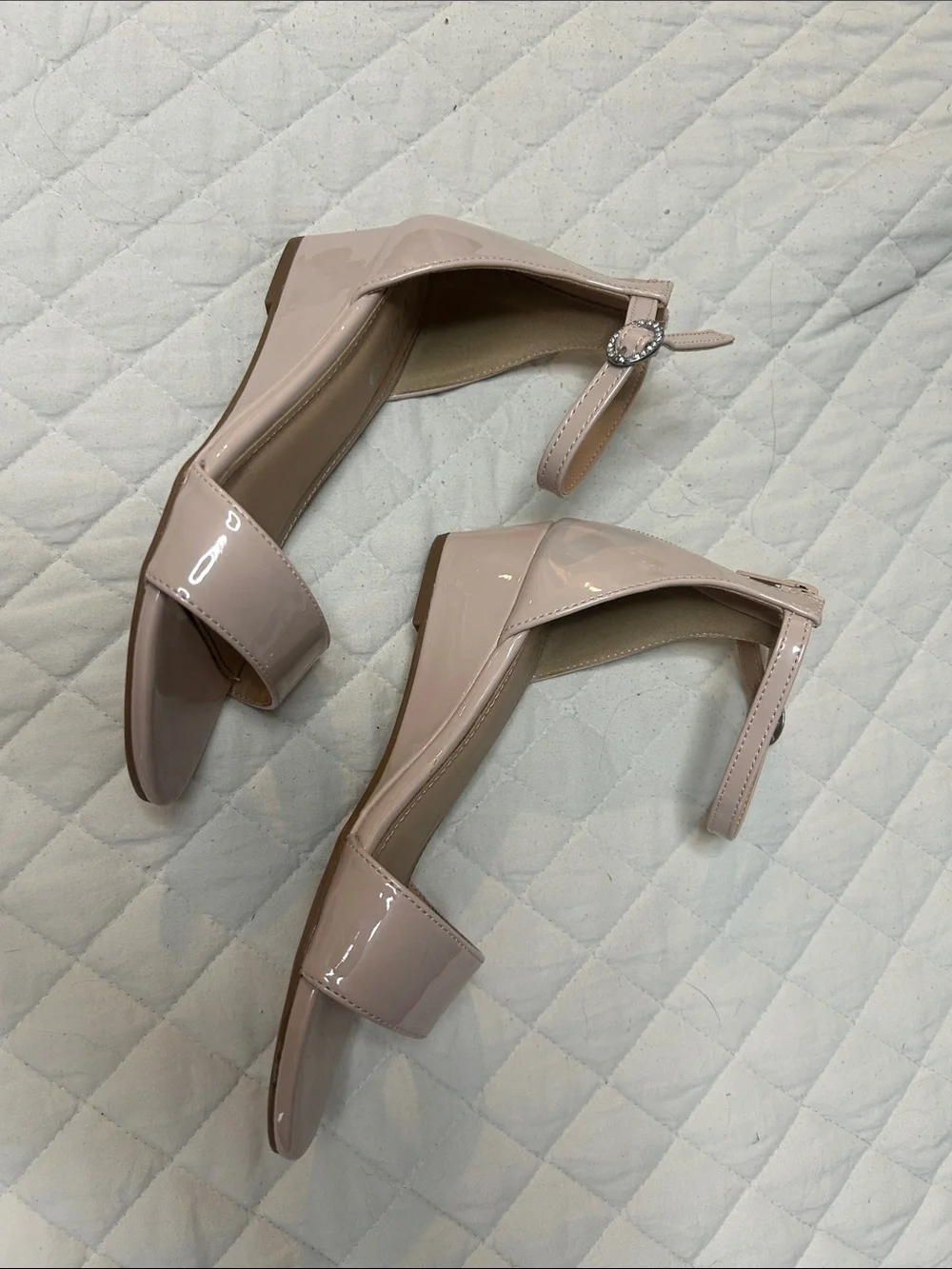Patent Leather Ankle-Strap Sandals in Blush Pink Girls size 2